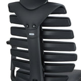Backrest with horizontal leather slats of the ERGO LINE II PRO Professional Office Chair in black by hjh OFFICE