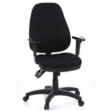 Black Professional Office Chair ZENIT PRO with armrests and five-caster base by hjh OFFICE – 360-degree view (front view 20°)