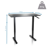 Dimensional drawing of the Standing desk STAND CR with 120 x 60 cm and a load capacity of 60 kg by hjh OFFICE