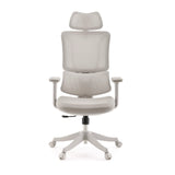 Beige Home Office Chair Ergomy Colore with mesh back and five-caster base by MyBuero – 360-degree view (front view 0°)