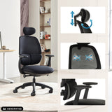 Professional Office Chair RI-COVER in black with adjustable headrest and armrests by hjh OFFICE (AI-generated image)