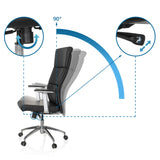 Adjustable 90-degree recline angle of the backrest of the Luxury Executive Chair MONZA 20 by hjh OFFICE