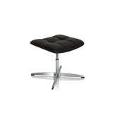 Black upholstered stool SARANTO made of faux leather with a four-star base by hjh OFFICE – 360-degree view (front three-quarter view 40°)