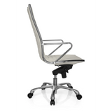 Cream white Professional Executive Chair PARIBA III with armrests and five-caster base by hjh OFFICE – 360-degree view (side profile 100°)