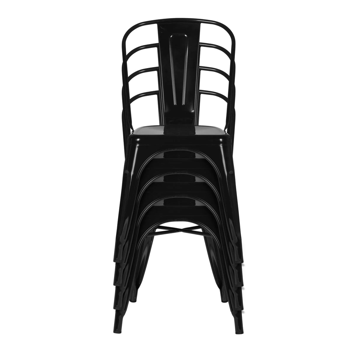 Stackable black Bistro chairs VANTAGGIO COMFORT with curved backrest by hjh OFFICE