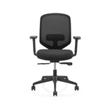 Black Professional Office Chair Delvia with mesh back and five-caster base by hjh OFFICE – 360-degree view (front view 0°)