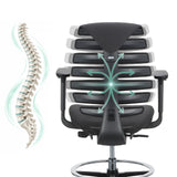Backrest of the ERGO LINE II WORK counter chair with a schematic representation of the spine by hjh OFFICE
