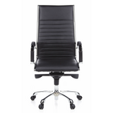 Black Professional Executive Chair PARMA 20 with quilted leather upholstery and five-caster base by hjh OFFICE – 360-degree view (front view 0°)