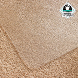 Transparent polycarbonate Office Mat ULTIMAT II on a carpeted floor by Floortex