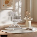 Beige Tavaro dining chair with white star base on a round rug by hjh LIVING (AI-generated image)