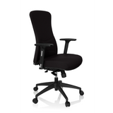 Black Professional Office Chair OFFICE XT PRO with armrests and five-caster base by hjh OFFICE – 360-degree view (front three-quarter view 60°)