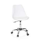 White Home Office Chair FANCY PRO with star base and five castors by hjh OFFICE – 360-degree view (front view 20°)