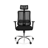 Black Home Office Chair ZH 200 with mesh back and five-caster base by hjh OFFICE – 360-degree view (front view 0°)