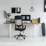 Black Home Office Chair NEKEO with mesh backrest and armrests by hjh OFFICE