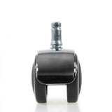 Single castor 5x ROLO LUX 11mm/50mm in black and silver for hard floors by hjh OFFICE