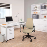 Beige Professional Office Chair PRO-TEC 500 with adjustable armrests and caster base by hjh OFFICE