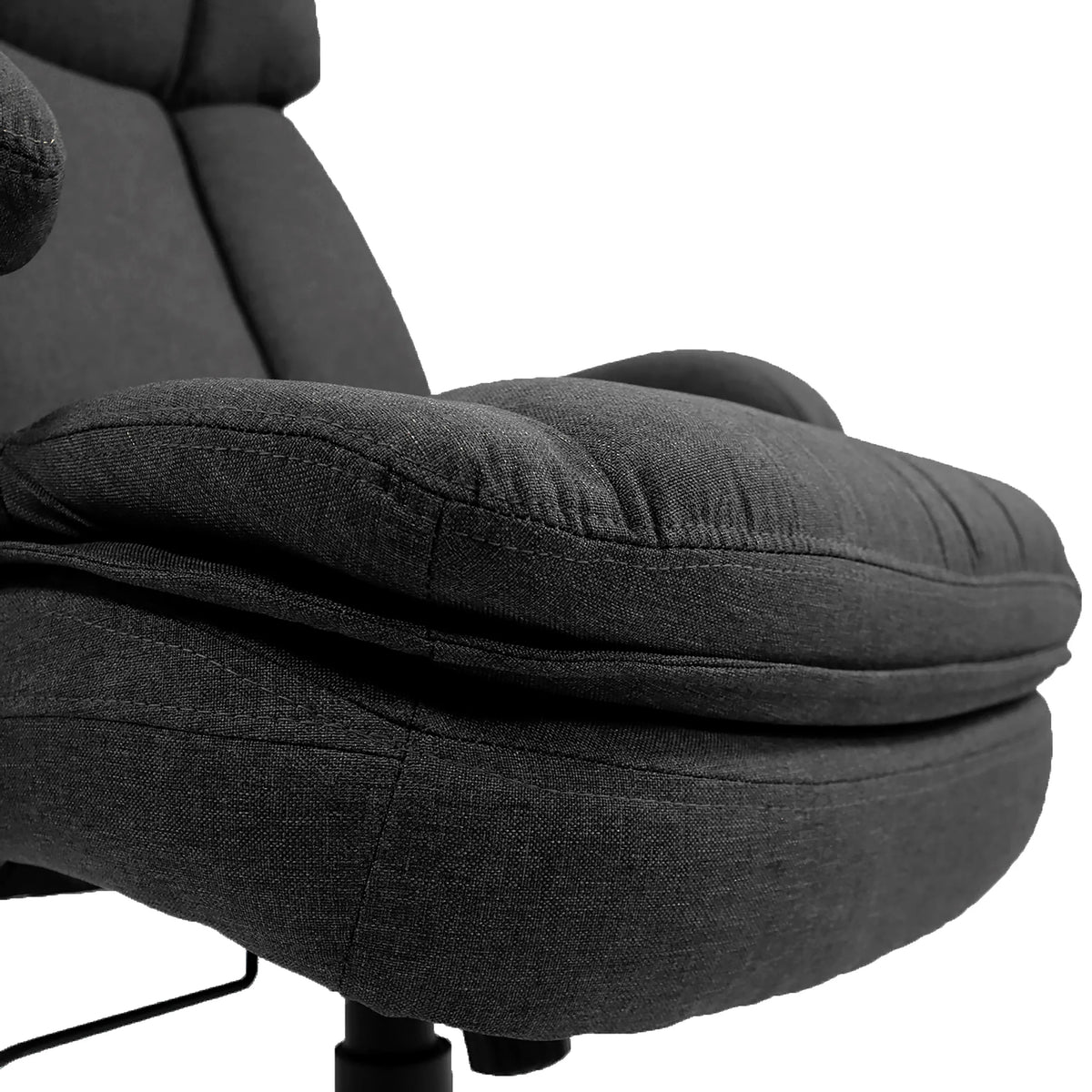 Padded seat of the BUILDER XXL I swivel chair with coarse fabric structure in black by hjh OFFICE
