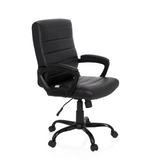 Black Home Office Executive Chair ERGOSMOOTH BIG with quilted upholstery and five-caster base by hjh OFFICE – 360-degree view (front three-quarter view 60°)