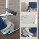 PODI FMW footrest in light grey with non-slip profile and a padded massage roller by hjh OFFICE