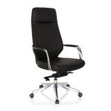 Black Professional Executive Chair VELVET with armrests and five-caster base by hjh OFFICE – 360-degree view (front three-quarter view 40°)