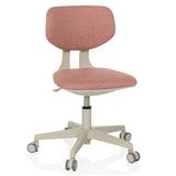 Pink Swivel Chair – Children KIDDY CLASSIC with padded seat and five-caster base by hjh OFFICE – 360-degree view (front view 15°)