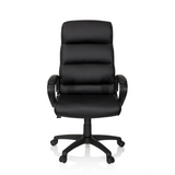 Black Professional Executive Chair FUTURA 100 with quilted upholstery and five-caster base by hjh OFFICE – 360-degree view (front view 0°)