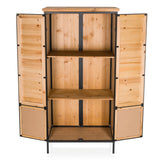 Open compartment with two shelves of the CONTINENTO HIGH chest of drawers in light wood by hjh LIVING
