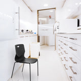 Black four-legged chair T36 V with minimalist seat shell by hjh OFFICE