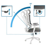Adjustment mechanisms and a 90-degree tilt of the Home Office Chair ERGOMY WF by MyBuero