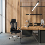 Black Professional Office Chair FALEO B with mesh backrest and armrests by hjh OFFICE