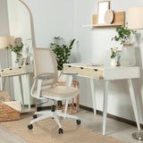 Home Office Chair PROFONDO ECO W in beige with armrests and castors by hjh OFFICE