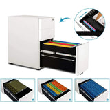 Pull-out drawers with various ring binders of the Mobile Drawer Unit COLOR I by hjh OFFICE