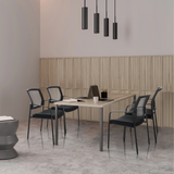 Guest Chair MEET B in black with mesh backrest and armrests by hjh OFFICE