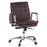 Brauner Profi-Chefsessel VILLA 10 mit gesteppter Polsterung und verchromten Armlehnen von hjh OFFICE