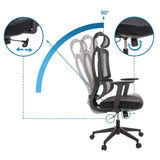 Adjustable backrest with a 90 degree inclination angle of the Home Office Chair ERGOMY by MyBuero