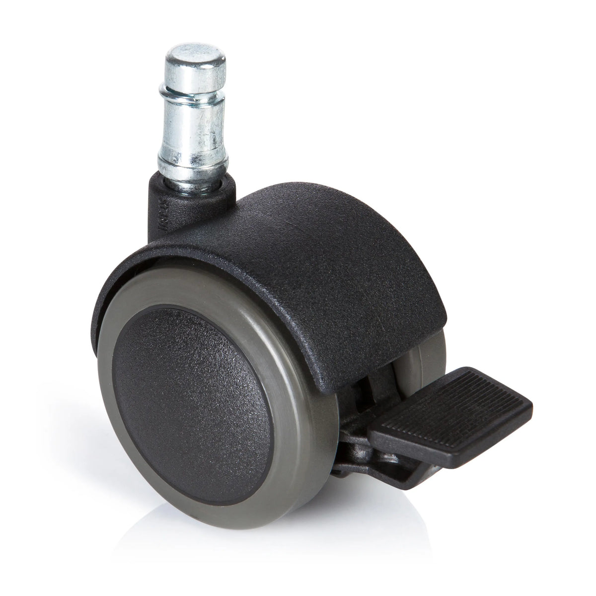 Black Castors 5x ROLO STOP 11mm/50mm for hard floors with locking brake by hjh OFFICE – 360-degree view (front view 0°)