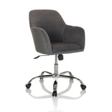 Dark grey Home Office Chair SOLAO 300 with padding and five-caster base by hjh OFFICE – 360-degree view (front three-quarter view 30°)