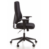 Black Professional Office Chair PRO-TEC 100 with armrests and five-caster base by hjh OFFICE – 360-degree view (side profile 80°)