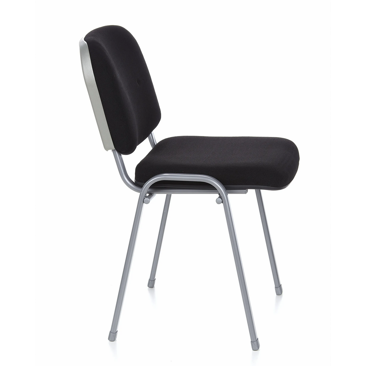 Black four-legged chair XT 600 S with silver frame by hjh OFFICE – 360-degree view (side profile 80°)