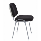 Black four-legged chair XT 600 S with silver frame by hjh OFFICE – 360-degree view (side profile 80°)