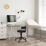 Black Swivel stool TOP WORK FLEX with fabric cover, backrest and castors by hjh OFFICE