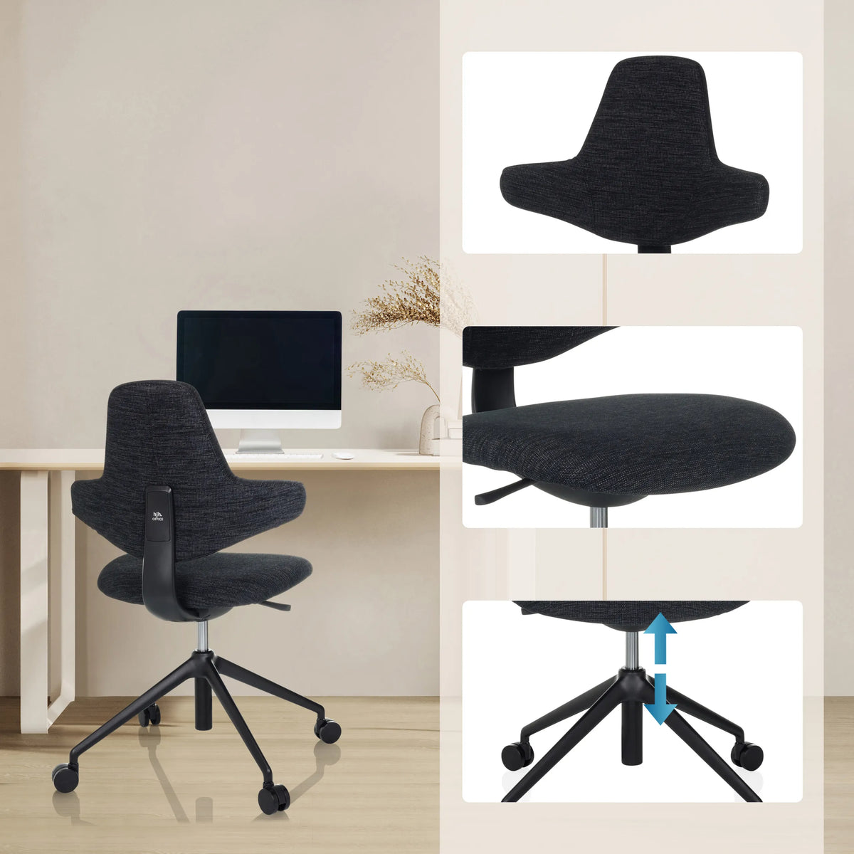 Height-adjustable footrest and seat of the Professional Office Chair PALIANO by hjh OFFICE