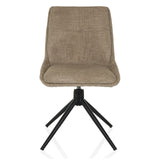 Beige upholstered chair TARVISO I with black four-star base by hjh LIVING – 360-degree view (front view 0°)
