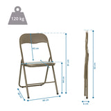 Technical drawing of the Folding chair TUDELA BASIC with a height of 92 cm and a load capacity of 120 kg by hjh OFFICE