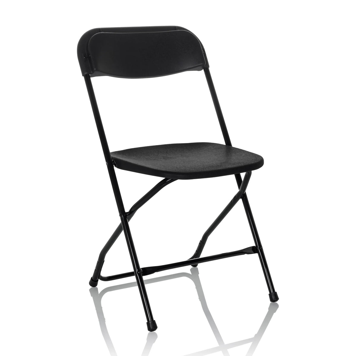 Black Outdoor chair TUDELA XXL B with simple backrest and metal frame by hjh OFFICE – 360-degree view (front three-quarter view 30°)