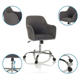 Dark grey Home Office Chair SOLAO 300 with chrome base and castors by hjh OFFICE