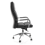 Black Professional Executive Chair BRUNELLO 20 with armrests and five-caster base by hjh OFFICE – 360-degree view (side profile 80°)