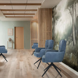 Blue upholstered chairs TARUGO with star base in a modern waiting area by hjh LIVING