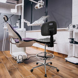 Black Counter chair TOP WORK 23 I with foot ring and caster base by hjh OFFICE