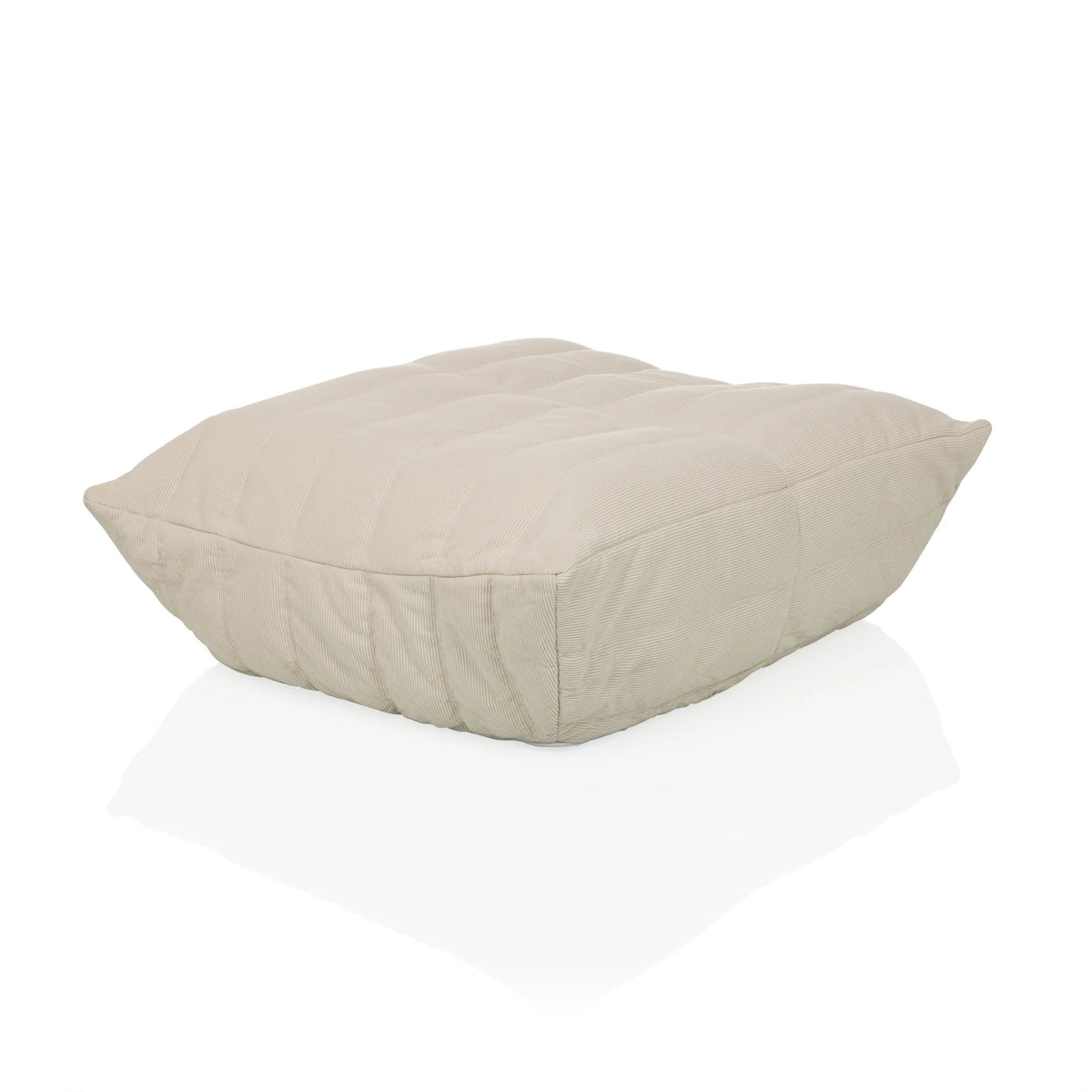 Beige Beanbags Sitzolo Podi with ribbed fabric cover by hjh LIVING – 360-degree view (front three-quarter view 45°)